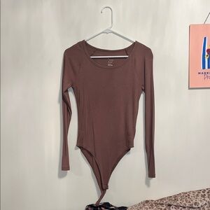 Brown Long Sleeve Bodysuit